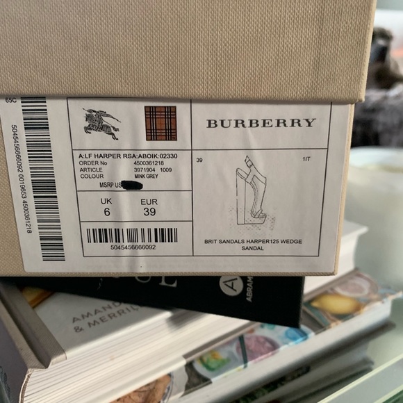 Burberry Brit Wedge Sandals Harper 39 like new - Picture 8 of 8